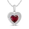 Thumbnail Image 2 of Heart-Shaped Lab-Created Ruby & White Lab-Created Sapphire Gift Set Sterling Silver
