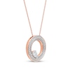 Thumbnail Image 2 of Pear-Shaped Diamond Two-Row Circle Necklace 1 ct tw 10K Rose Gold 18"