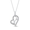 Thumbnail Image 1 of Diamond Arabic &quot;Mother&quot; Heart Necklace 1/4 ct tw 10K White Gold 18&quot;