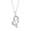 Thumbnail Image 2 of Diamond Arabic &quot;Mother&quot; Heart Necklace 1/4 ct tw 10K White Gold 18&quot;