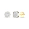 Thumbnail Image 1 of Men's Diamond Halo Starburst Stud Earrings 1/4 ct tw 10K Yellow Gold
