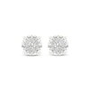 Thumbnail Image 2 of Men's Diamond Halo Starburst Stud Earrings 1/4 ct tw 10K Yellow Gold
