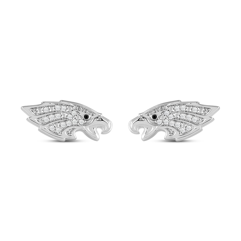 Main Image 1 of True Fans Philadelphia Eagles 1/15 ct tw Diamond Logo Stud Earrings Sterling Silver