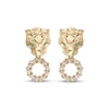 Thumbnail Image 2 of Italian Brilliance Panther Dangle Earrings 14K Two-Tone Gold
