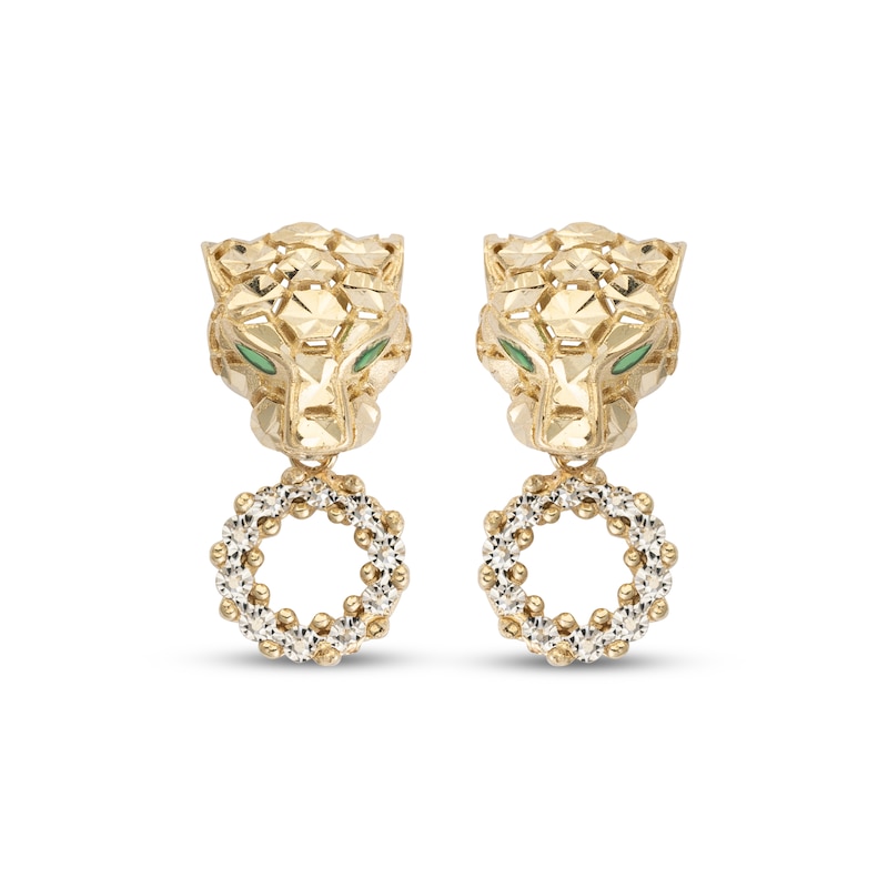 Main Image 2 of Italian Brilliance Panther Dangle Earrings 14K Two-Tone Gold