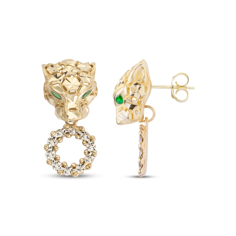 Main Image 3 of Italian Brilliance Panther Dangle Earrings 14K Two-Tone Gold
