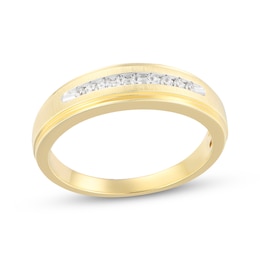 Men's Now + Forever Diamond Wedding Band 1/10 ct tw 10K Yellow Gold