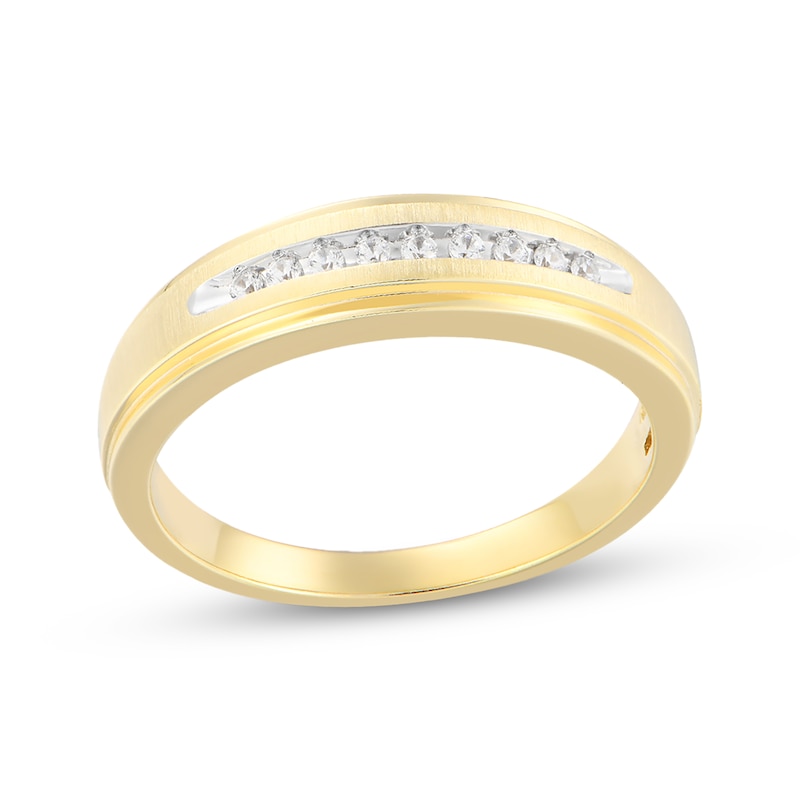 Main Image 1 of Men's Now + Forever Diamond Wedding Band 1/10 ct tw 10K Yellow Gold