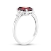 Thumbnail Image 2 of Emerald-Cut Lab-Created Ruby & White Lab-Created Sapphire Ring Sterling Silver