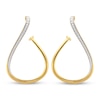Thumbnail Image 2 of Diamond Open Twist Teardrop Earrings 1/3 ct tw 10K Yellow Gold