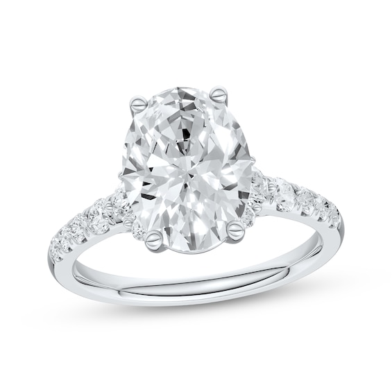 Now + Forever Lab-Grown Diamonds Oval-Cut Engagement Ring 3-1/2 ct tw 14K White Gold