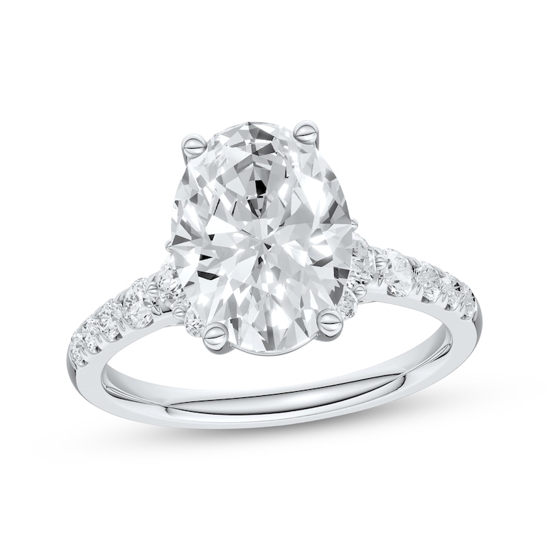 Main Image 1 of Now + Forever Lab-Grown Diamonds Oval-Cut Engagement Ring 3-1/2 ct tw 14K White Gold