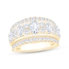 Thumbnail Image 1 of Now + Forever Lab-Grown Diamonds Oval & Round-Cut Multi-Row Anniversary Ring 2-1/2 ct tw 14K Yellow Gold