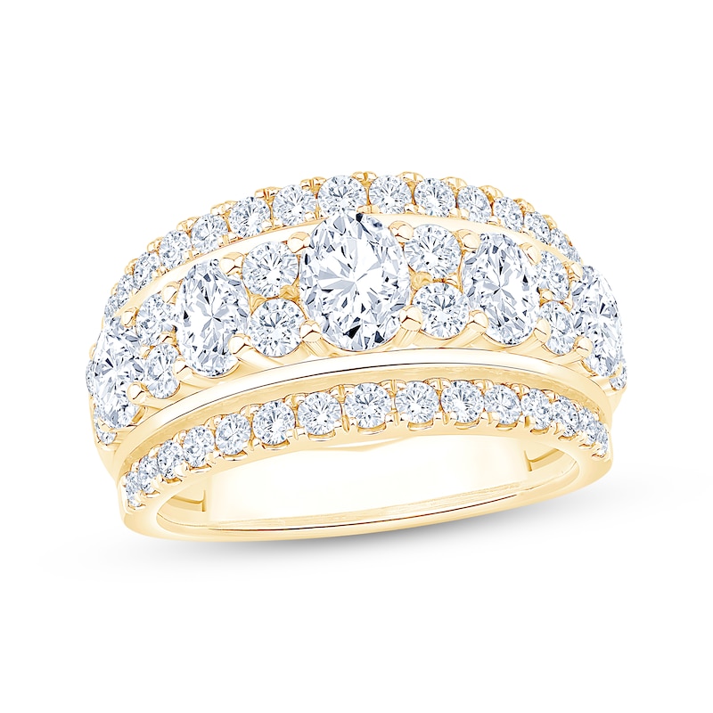 Main Image 1 of Now + Forever Lab-Grown Diamonds Oval & Round-Cut Multi-Row Anniversary Ring 2-1/2 ct tw 14K Yellow Gold