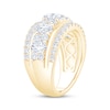 Thumbnail Image 2 of Now + Forever Lab-Grown Diamonds Oval & Round-Cut Multi-Row Anniversary Ring 2-1/2 ct tw 14K Yellow Gold