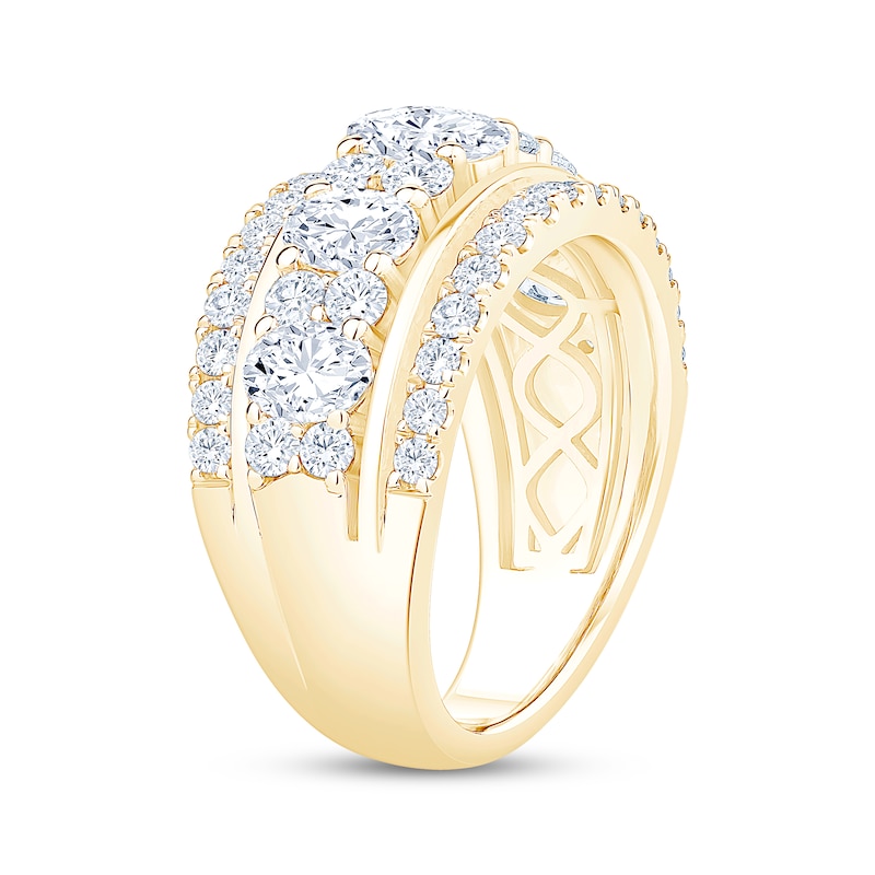 Main Image 2 of Now + Forever Lab-Grown Diamonds Oval & Round-Cut Multi-Row Anniversary Ring 2-1/2 ct tw 14K Yellow Gold