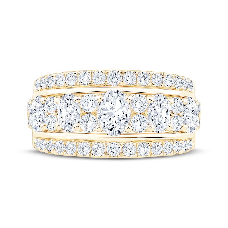 Main Image 3 of Now + Forever Lab-Grown Diamonds Oval & Round-Cut Multi-Row Anniversary Ring 2-1/2 ct tw 14K Yellow Gold