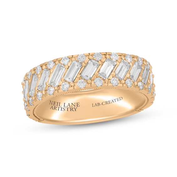 Neil Lane Artistry Men's Baguette & Round-Cut Lab-Grown Diamond Wedding Band 2 ct tw 14K Yellow Gold