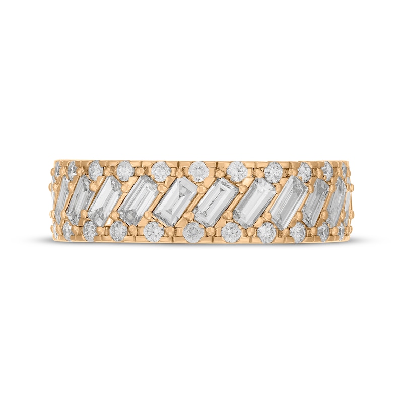 Main Image 3 of Neil Lane Artistry Men's Baguette & Round-Cut Lab-Grown Diamond Wedding Band 2 ct tw 14K Yellow Gold