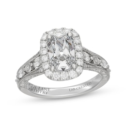 Neil Lane Artistry Cushion-Cut Lab-Grown Diamond Halo Engagement Ring 2-1/4 ct tw Platinum