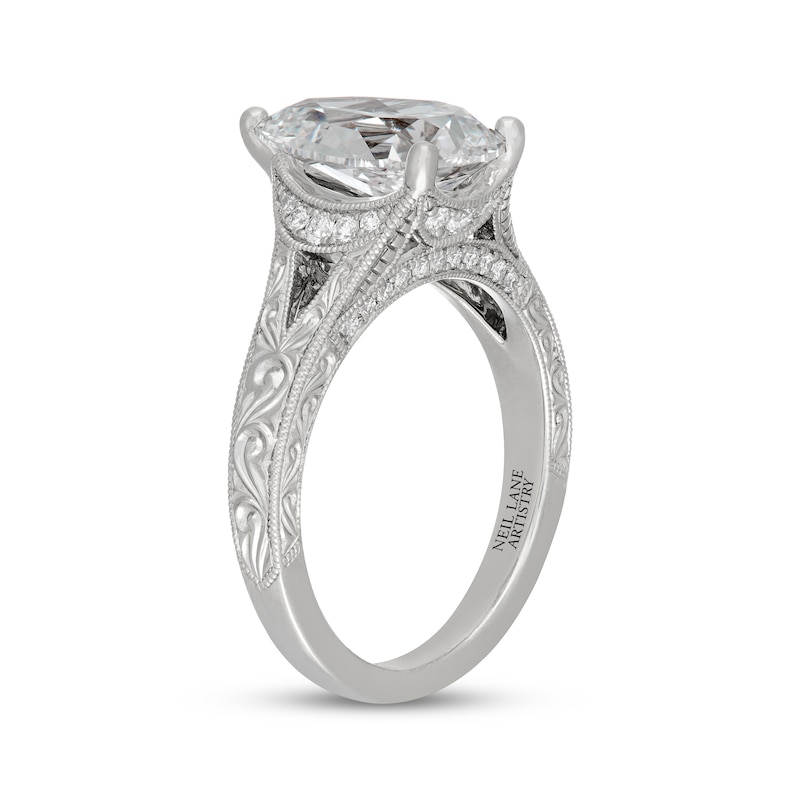 Main Image 2 of Neil Lane Artistry Heritage Pear-Shaped Lab-Grown Diamond Halo Engagement Ring 3-1/4 ct tw Platinum