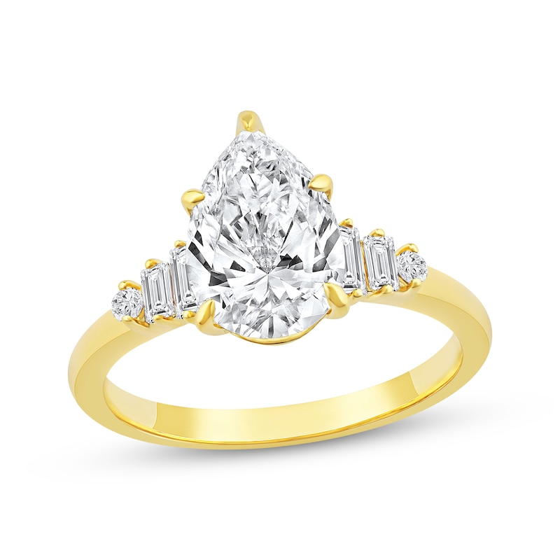 Main Image 1 of Now + Forever Lab-Grown Diamonds Pear-Shaped Engagement Ring 2-1/5 ct tw 14K Yellow Gold