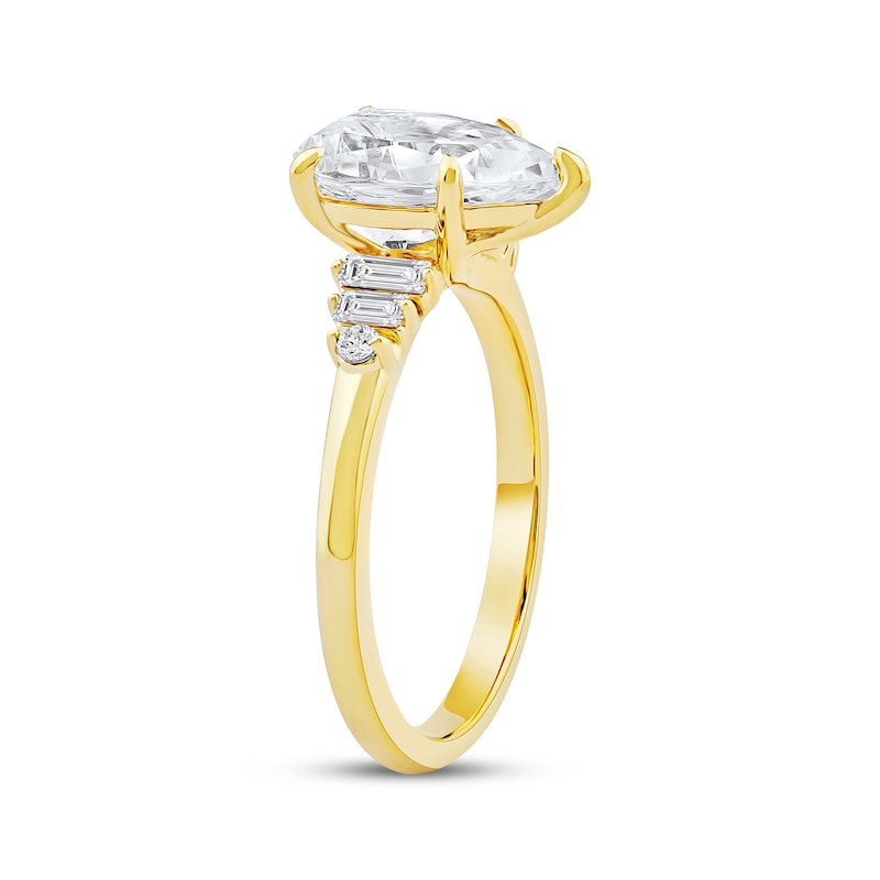 Main Image 2 of Now + Forever Lab-Grown Diamonds Pear-Shaped Engagement Ring 2-1/5 ct tw 14K Yellow Gold