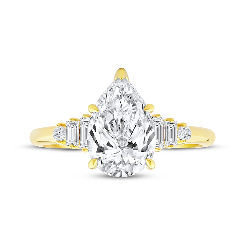 Main Image 3 of Now + Forever Lab-Grown Diamonds Pear-Shaped Engagement Ring 2-1/5 ct tw 14K Yellow Gold
