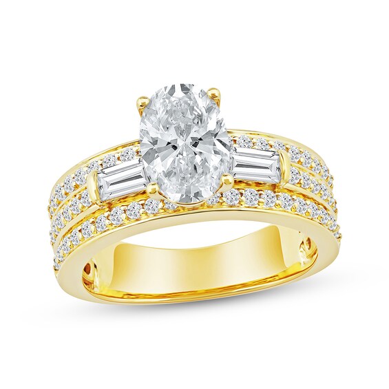 Now + Forever Lab-Grown Diamonds Oval-Cut Engagement Ring 2-1/4 ct tw 14K Yellow Gold