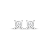 Thumbnail Image 2 of Radiant Reflections Round-Cut Lab-Grown Diamond Square Frame Solitaire Stud Earrings 1/4 ct tw Sterling Silver (I/SI2)