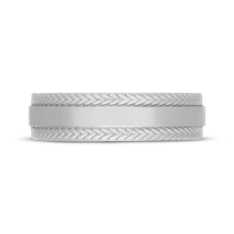 Main Image 3 of Neil Lane Men's Herringbone Wedding Band 14K White Gold