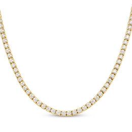 Men's KAY Lab-Grown Diamond Tennis Necklace 8 ct tw 10K Yellow Gold 20"