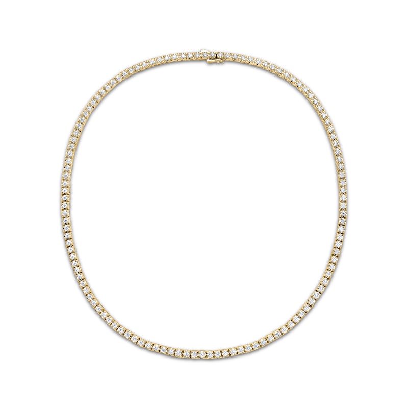 Main Image 2 of Men's KAY Lab-Grown Diamond Tennis Necklace 8 ct tw 10K Yellow Gold 20"
