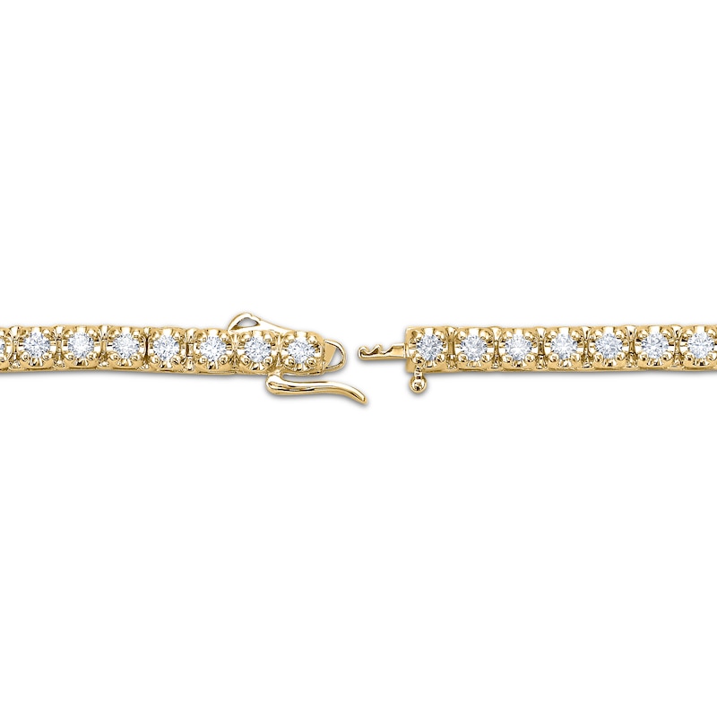 Main Image 3 of Men's KAY Lab-Grown Diamond Tennis Necklace 8 ct tw 10K Yellow Gold 20"