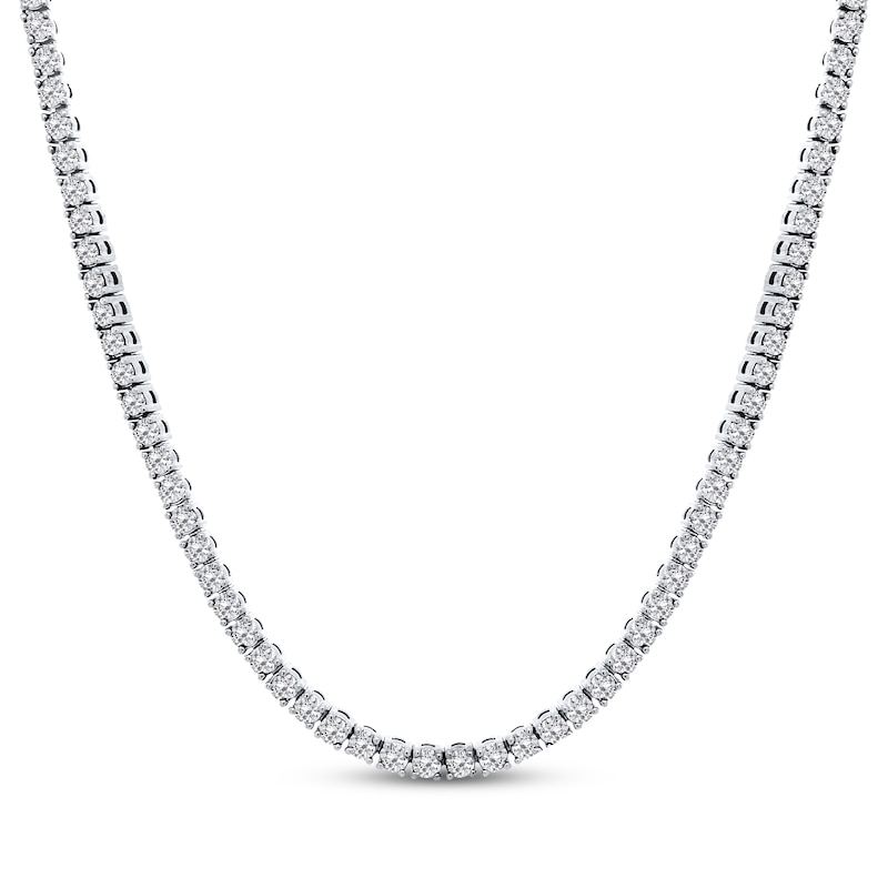 Main Image 1 of KAY Lab-Grown Diamonds Men's Tennis Necklace 15 ct tw Sterling Silver 20"