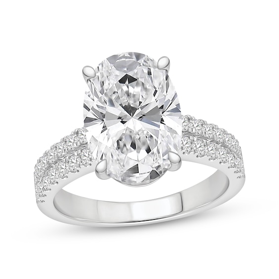 Now + Forever Lab-Grown Diamonds Oval-Cut Engagement Ring 4-1/2 ct tw 14K White Gold