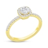 Thumbnail Image 2 of Now + Forever Lab-Grown Diamonds Round-Cut Cushion Halo Engagement Ring 1-1/2 ct tw 14K Yellow Gold