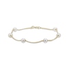 Thumbnail Image 1 of Oval Cultured Pearl Station Bracelet 10K Yellow Gold 7.25"