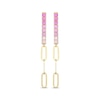 Thumbnail Image 2 of STUDIO BY KAY Pink Lab-Created Sapphire Ombré Chain Drop Earrings 24K Yellow Gold Vermeil Sterling Silver