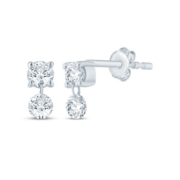 KAY Lab-Grown Diamonds Double Dangle Stud Earrings 3/8 ct tw 10K White Gold