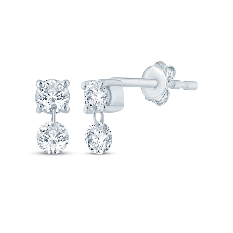Main Image 1 of KAY Lab-Grown Diamonds Double Dangle Stud Earrings 3/8 ct tw 10K White Gold