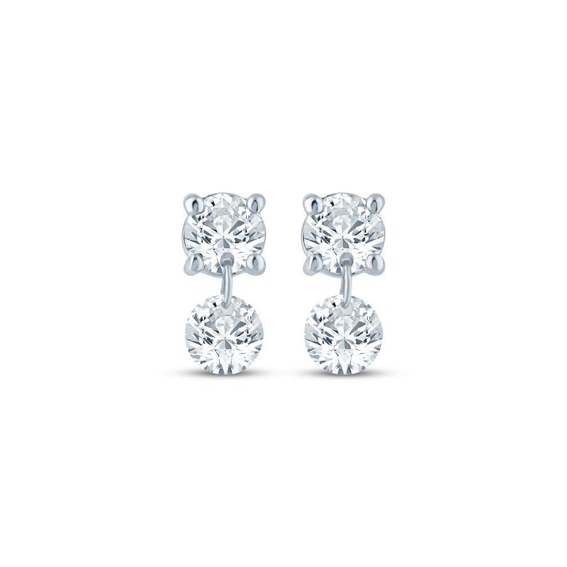 Main Image 2 of KAY Lab-Grown Diamonds Double Dangle Stud Earrings 3/8 ct tw 10K White Gold