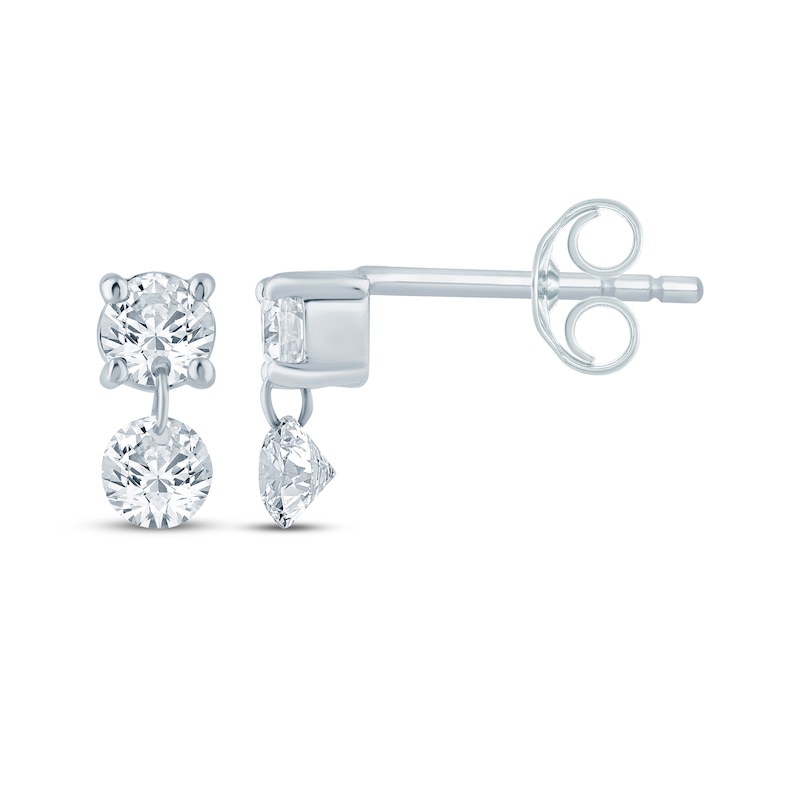 Main Image 3 of KAY Lab-Grown Diamonds Double Dangle Stud Earrings 3/8 ct tw 10K White Gold