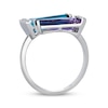 Thumbnail Image 3 of Le Vian Trapezoid-Cut Blue Topaz & Amethyst Ring 1/20 ct tw Diamonds 14K Vanilla Gold