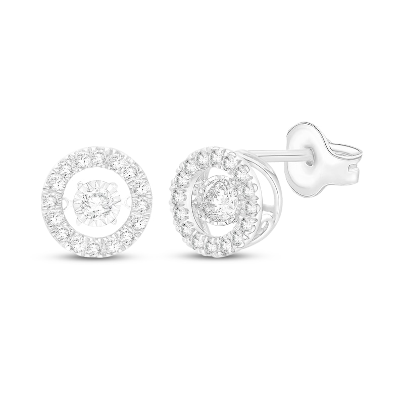Main Image 1 of Unstoppable Love Lab-Grown Diamond Stud Earrings 1 ct tw 10K White Gold