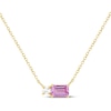 Thumbnail Image 1 of STUDIO BY KAY Toi et Moi Emerald-Cut Pink Lab-Created Sapphire & White Lab-Created Sapphire Necklace Yellow Vermeil 18"