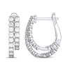 Thumbnail Image 3 of THE LEO Diamond Two-Row Split Inside-Out Hoop Earrings 1 ct tw 14K White Gold