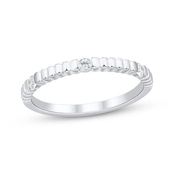 Now + Forever Diamond Three-Stone Anniversary Ring 1/10 ct tw 10K White Gold