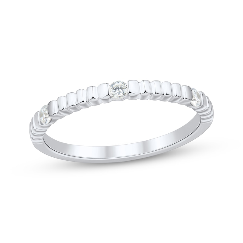 Main Image 1 of Now + Forever Diamond Three-Stone Anniversary Ring 1/10 ct tw 10K White Gold