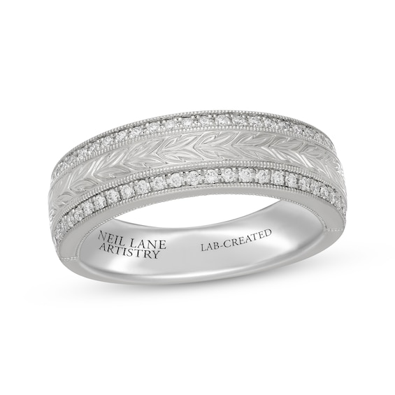 Neil Lane Artistry Heritage Men's Lab-Grown Diamond Wedding Band 1/3 ct tw Platinum